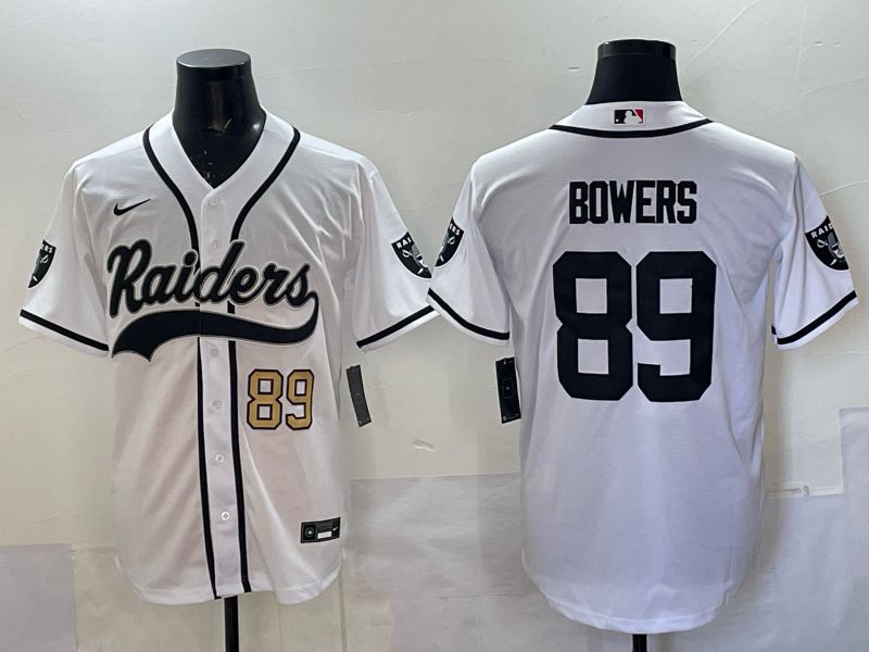 Men 2025 Oakland Raiders #89 Bowers white 3th generation Joint Name Nike Limited NFL Jersey style 003->oakland raiders->NFL Jersey